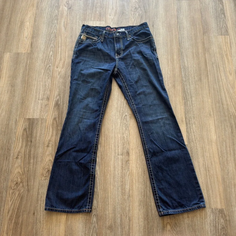 Cinch Ian Slim Fit Bootcut Jeans Mens 33x32 Dark Wash Denim MB69936001 - Picture 3 of 10